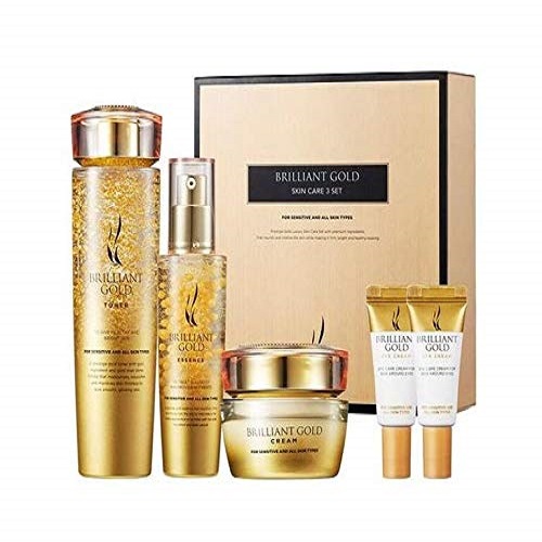 Bolehshop - Skincare Set Aesthetic Hydration Cosmetics Brilliant Gold